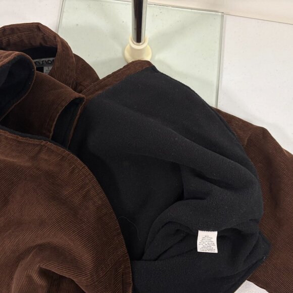 Vintage Burnside Corduroy Shirt Mens Size L Brown Button Up Fleece Line - Picture 6 of 6
